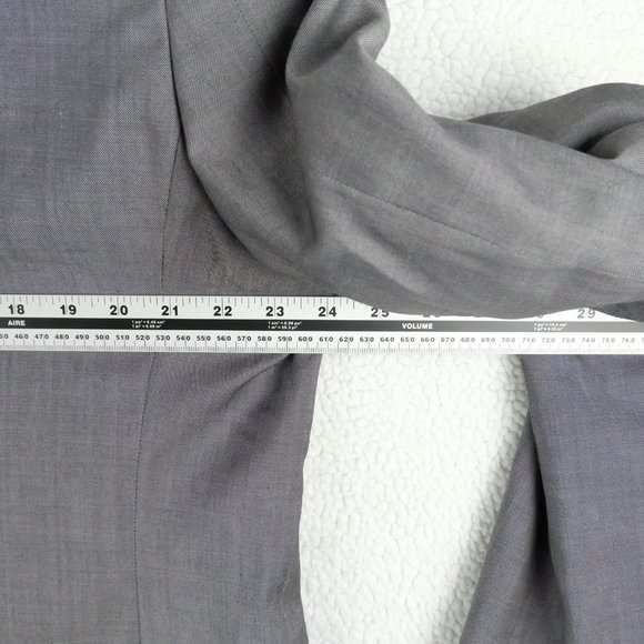 Vintage Blazer Mens 48L Long Gray Wool Two Button Super 120s Formal Wedding - Picture 4 of 10